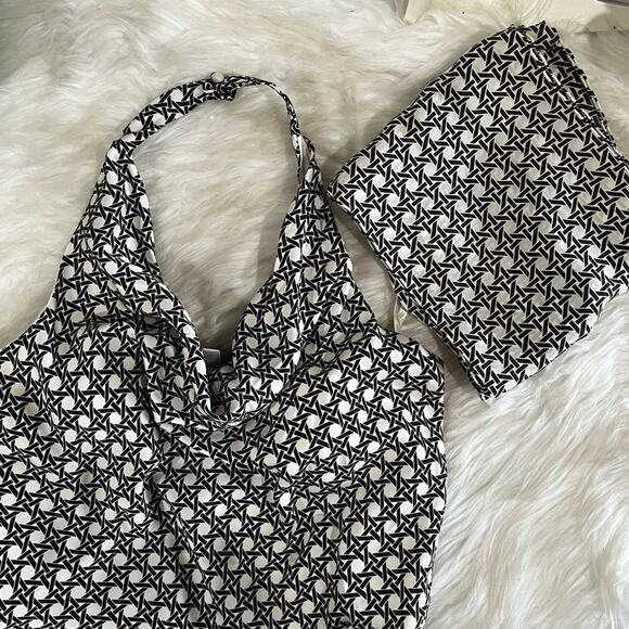 NEW Ann Taylor Silk Tailored Cowl Halter Fitted Multi-Way Blouse + Scarf 2P NWT - Picture 12 of 16